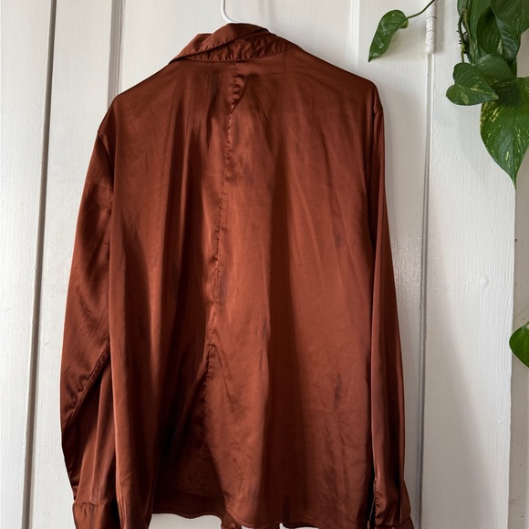 Women’s dark Rust Shirt button down - Picture 9 of 13